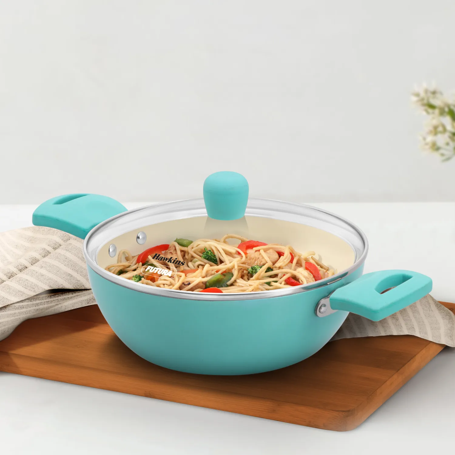 Aqua Die Cast Cook n Serve Casserole 2 Litre with Glass Lid (IUC20G)