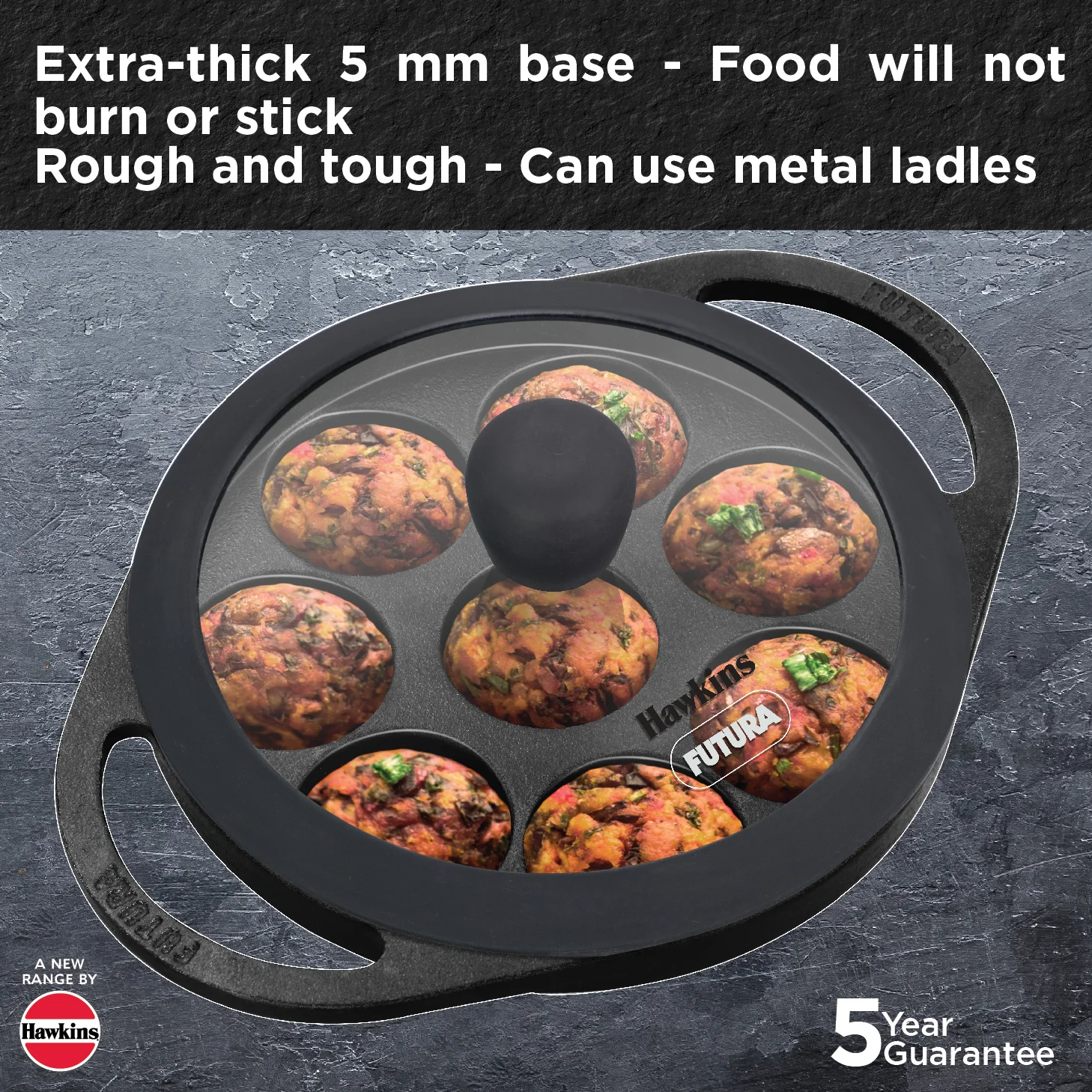 Cast Iron Appe Pan 16cm with Glass Lid (CIAP16G) - Image 2