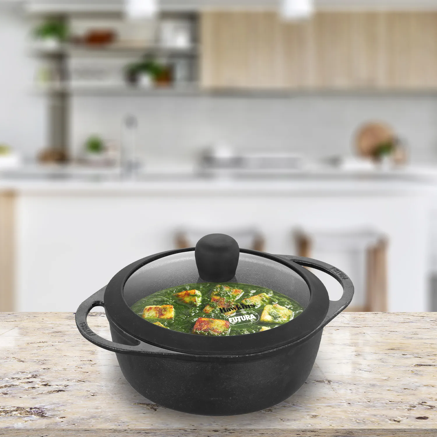Cast Iron Baby Casserole 1.25 Litre with Glass Lid (CIC125G)