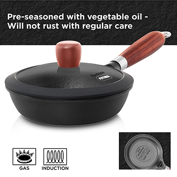 Cast Iron Frying Pan 16 cm with Glass Lid (CIF16G) - Image 5