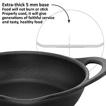 Cast Iron Frying Pan 24 cm with Glass Lid (CIF24G) - Image 6