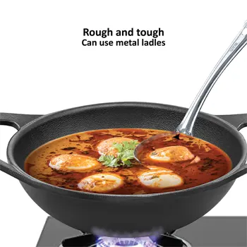 Cast Iron Kadhai 3.5 Litre with Glass Lid (CIK35G) - Image 4