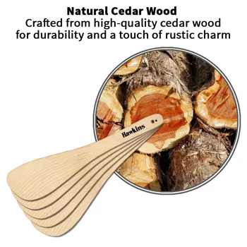 Cedar Wood Spatula - Set of 5 (SPTL5) - Image 3
