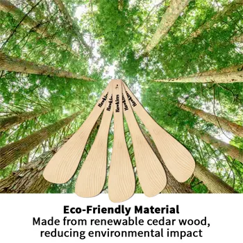 Cedar Wood Spatula - Set of 5 (SPTL5) - Image 4