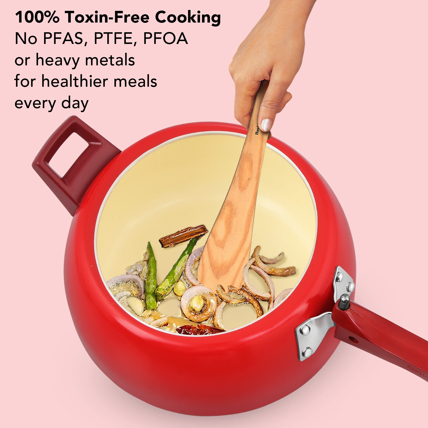 Cerenity 5 Litre Pressure Cooker, Tomato Red (ICR50) - Image 2