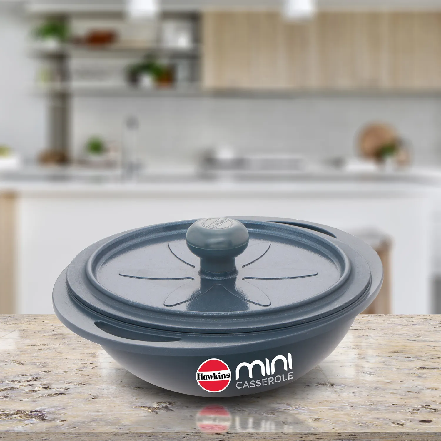Die Cast Grey Round Mini Casserole 0.75 Litre with Lid (MCRG75)