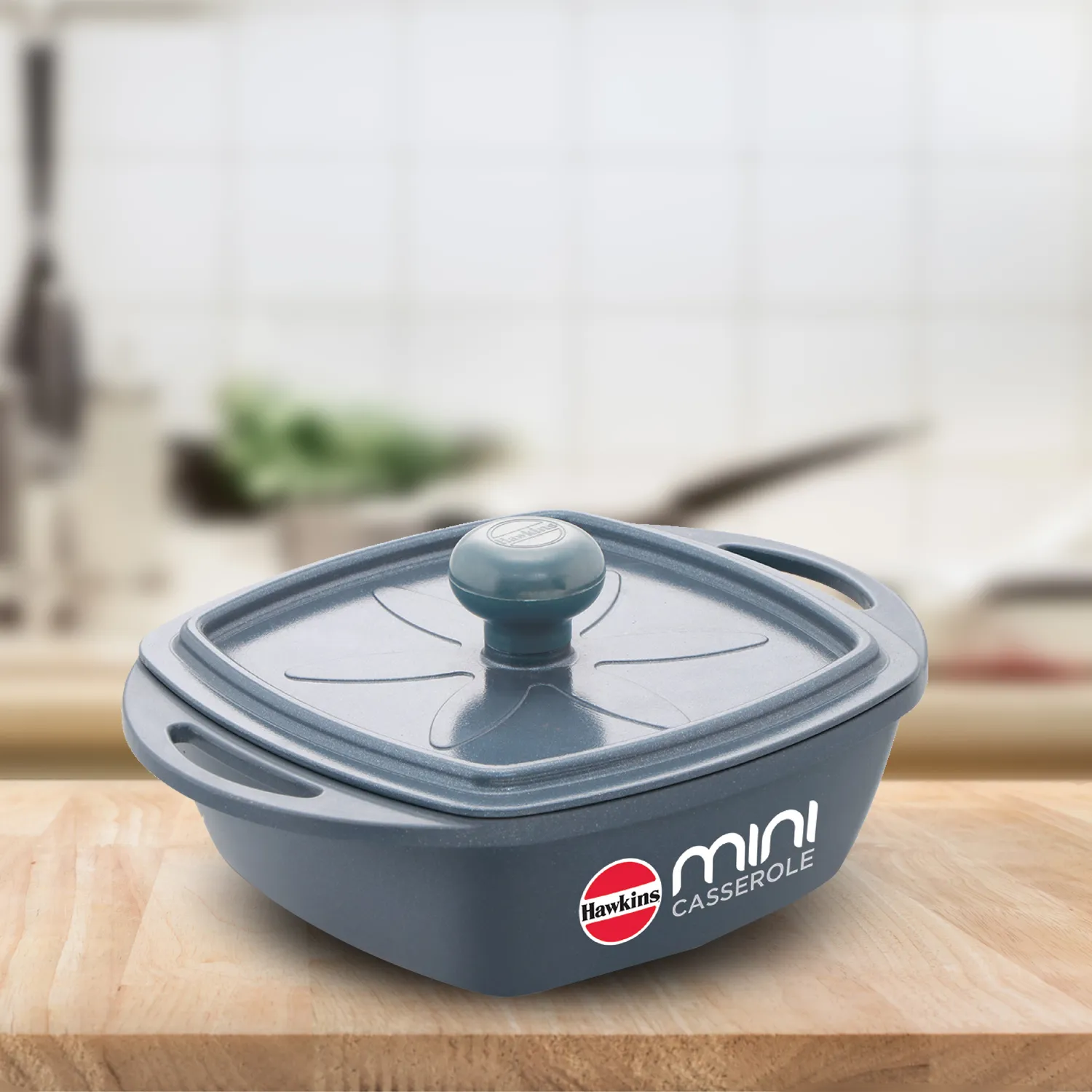 Die Cast Grey Square Mini Casserole 0.75 Litre with Lid (MCSG75)