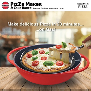 Die Cast Pizza Pan & Cake Baker with Glass Lid (PIZZA) - Image 2