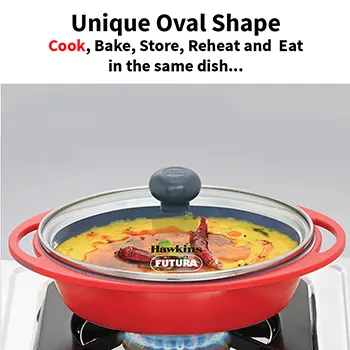 Die Cast Red Oval Mini Casserole 0.75 Litre with Glass Lid (DCR75G) - Image 3