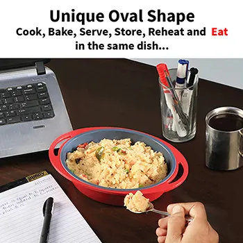 Die Cast Red Oval Mini Casserole 0.75 Litre with Glass Lid (DCR75G) - Image 4