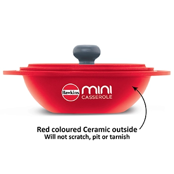Die Cast Red Round Mini Casserole 0.75 Litre with Lid (MCRR75) - Image 6