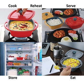 Die Cast Yellow Square Mini Casserole 0.75 Litre with Lid (MCSY75) - Image 3