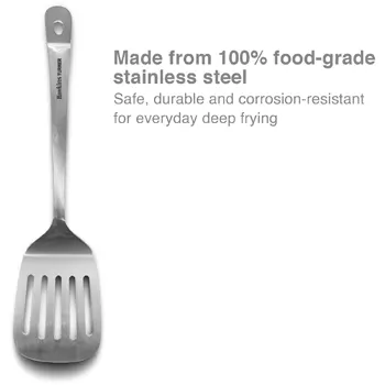 Food-grade Stainless Steel Turner for Dosa, Roti, Omlette, Paranthas, Pav Bhaji | Slotted Spatula, Ladle, Palta | Perfect for Flipping, Stirring, Stir-Frying, Draining (SSPTT) - Image 2