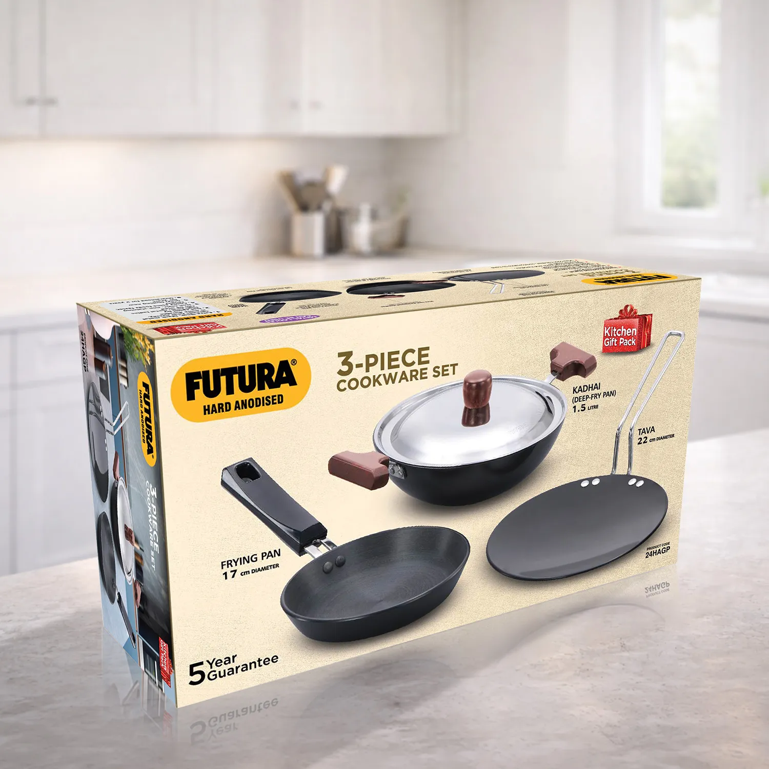 Hard Anodised 3-Piece Kitchen Gift Set (24HAGP)