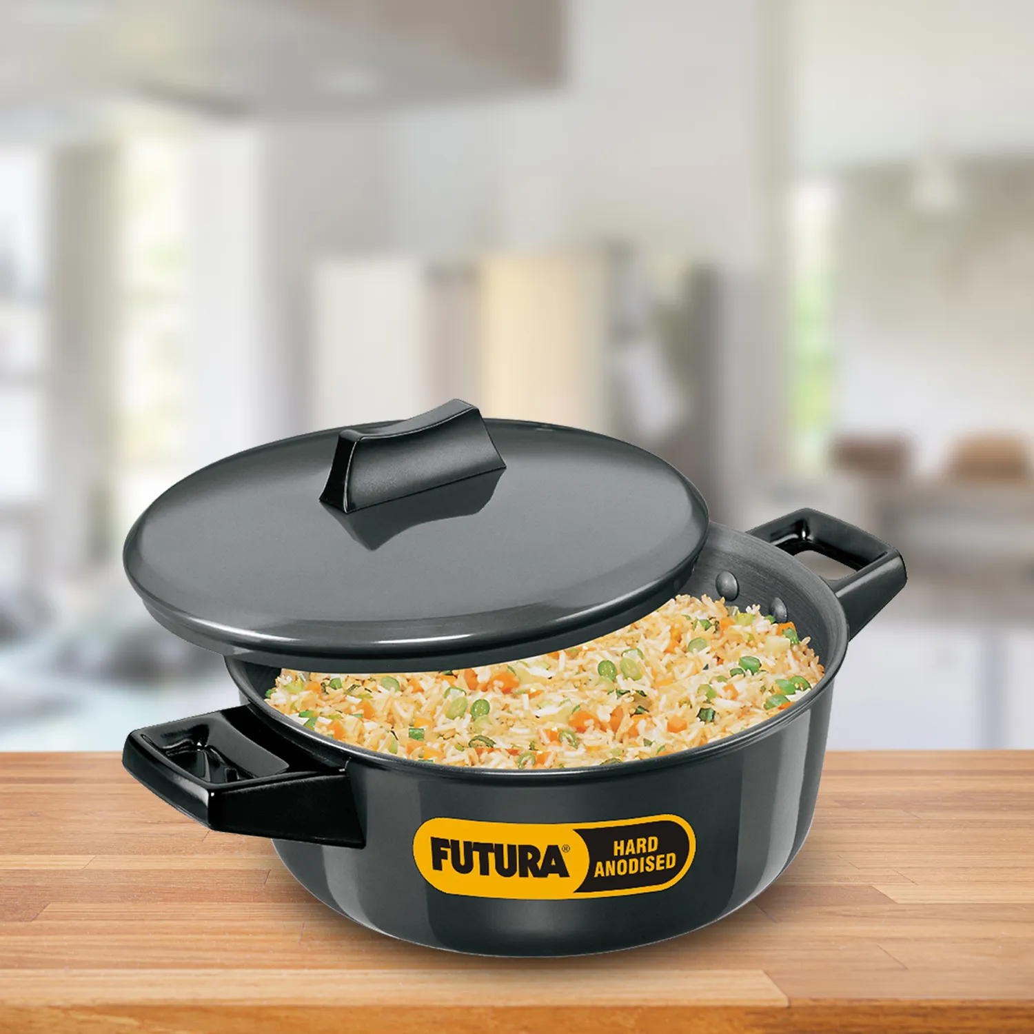 Hard Anodised Cook-n-Serve Bowl 2 Litre with Hard Anodised Lid (ACB20)