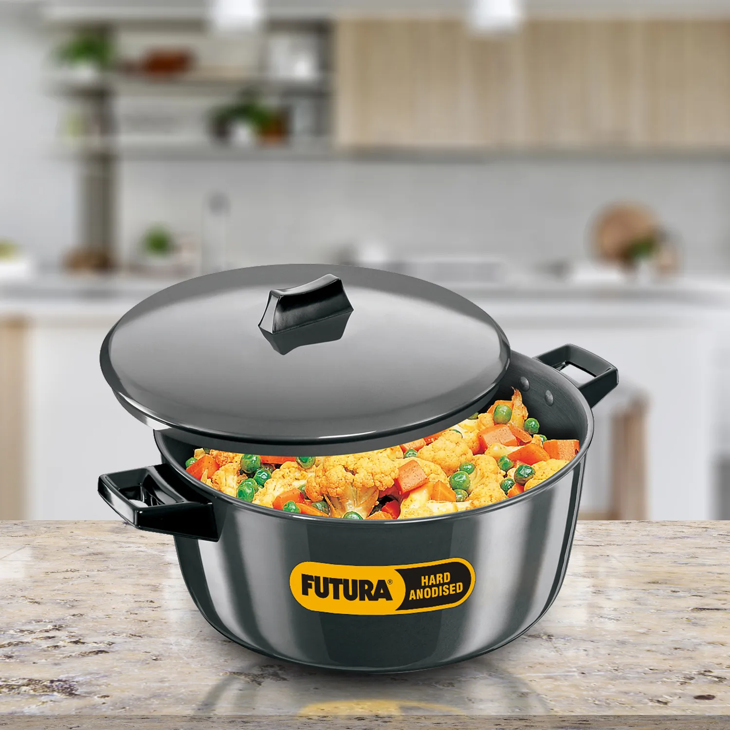 Hard Anodised Cook-n-Serve Bowl 6 Litre with Hard Anodised Lid (ACB60)
