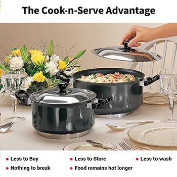 Hard Anodised Cook-n-Serve Stewpot 2.25 Litre with Stainless Steel Lid (3.25 mm Thick) (AST225) - Image 5