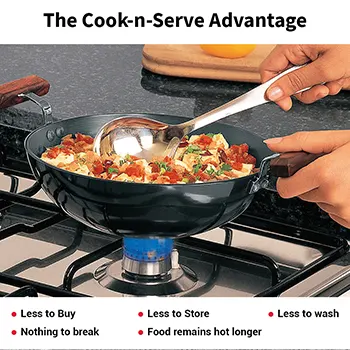 Hard Anodised Deep-Fry Pan 1.5 Litre with Stainless Steel Lid (Round Bottom, 3.25 mm Thick) (AK15S) - Image 4
