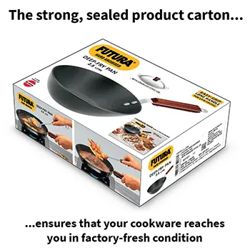 Hard Anodised Deep-Fry Pan 2.5 Litre with Stainless Steel Lid (Flat Bottom & Long Handle, 4.06 mm Thick) (ADL25S) - Image 6