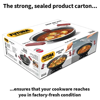 Hard Anodised Deep Kadhai 2 Litre with Glass Lid with 2 Short Handles (Flat Bottom) (AD20G) - Image 6
