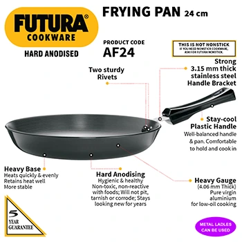 Hard Anodised Frying Pan 24 cm (4.06 mm Thick) (AF24) - Image 2