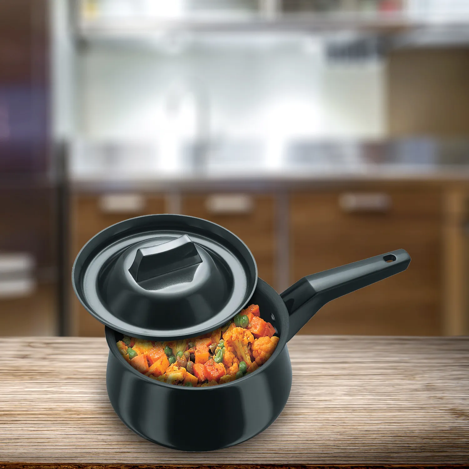 Hard Anodised Handi Saucepan 2 Litre with Hard Anodised Lid (4.06 mm Thick) (AH20)
