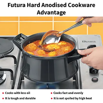 Hard Anodised Handi Saucepan 3 Litre with Hard Anodised Lid (4.06 mm Thick) (AH3S) - Image 4