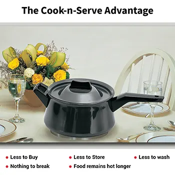Hard Anodised Handi Saucepan 3 Litre with Hard Anodised Lid (Long Handle, 4.06 mm Thick) (AH3L) - Image 5
