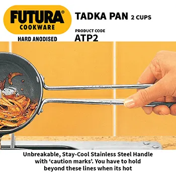 Hard Anodised Tadka Pan (Spice Heating Pan) 0.48 Litre (3.25 mm Thick) (ATP2) - Image 4
