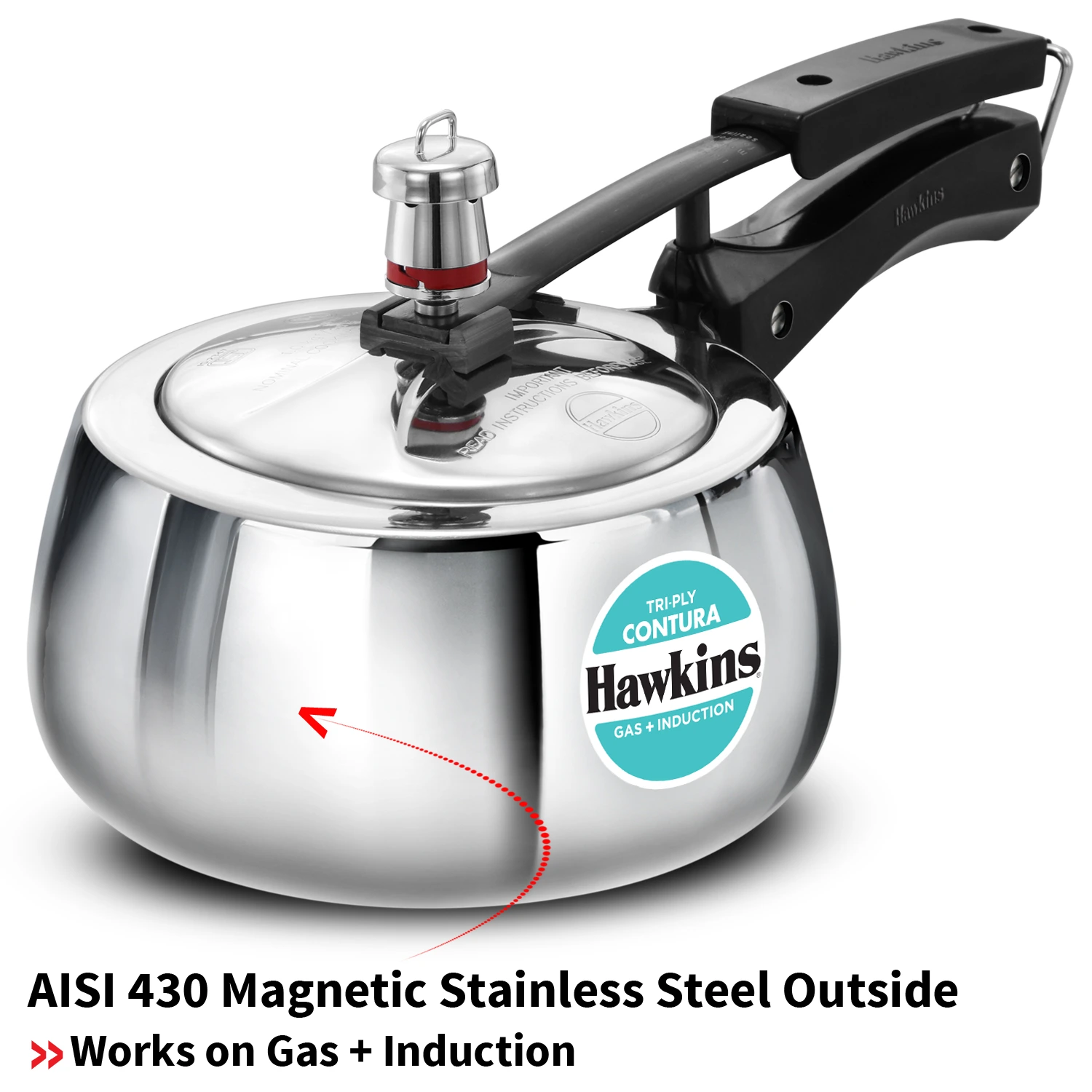 Hawkins Contura Tri-Ply Stainless Steel 2 Litre (SSTCO20) - Image 4