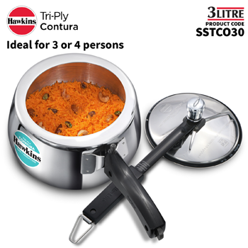 Hawkins Contura Tri-Ply Stainless Steel 3 Litre (SSTCO30) - Image 2