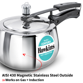 Hawkins Contura Tri-Ply Stainless Steel 3 Litre (SSTCO30) - Image 5