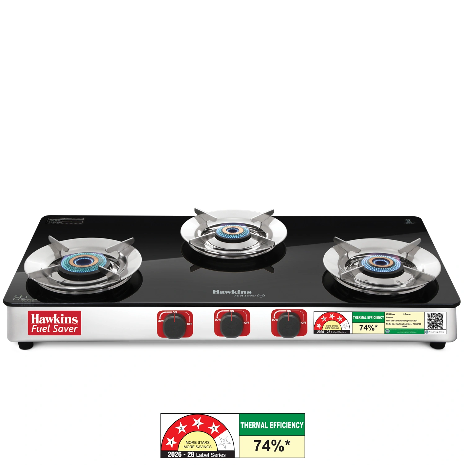 Hawkins Fuel Saver 3 Burner Gas Stove (GSFS3)