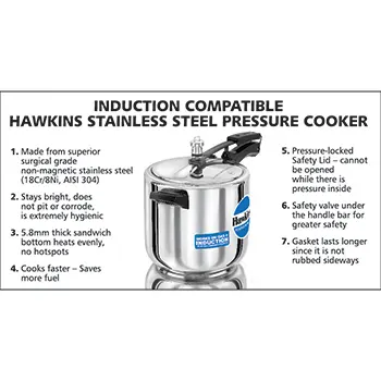 Hawkins Stainless Steel 6 Litre (HSS60) - Image 3