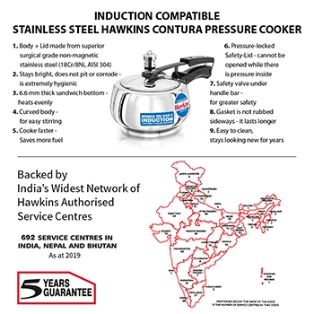 Hawkins Stainless Steel Contura 1.5 Litre (SSC15) - Image 3