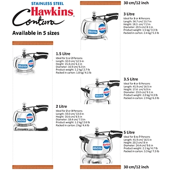 Hawkins Stainless Steel Contura 3.5 Litre (SSC35) - Image 6