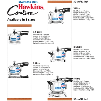 Hawkins Stainless Steel Contura 5 Litre (SSC50) - Image 6