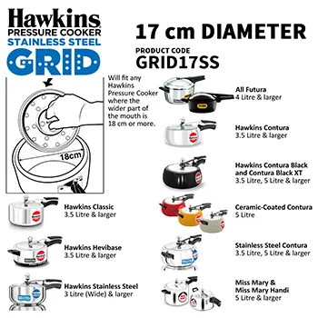 Hawkins Stainless Steel Grid - 17 cm DIA (GRID17SS) - Image 2