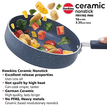 Induction Compatible Ceramic Nonstick Frying Pan 16 cm with Glass Lid (ICF16G) - Image 4