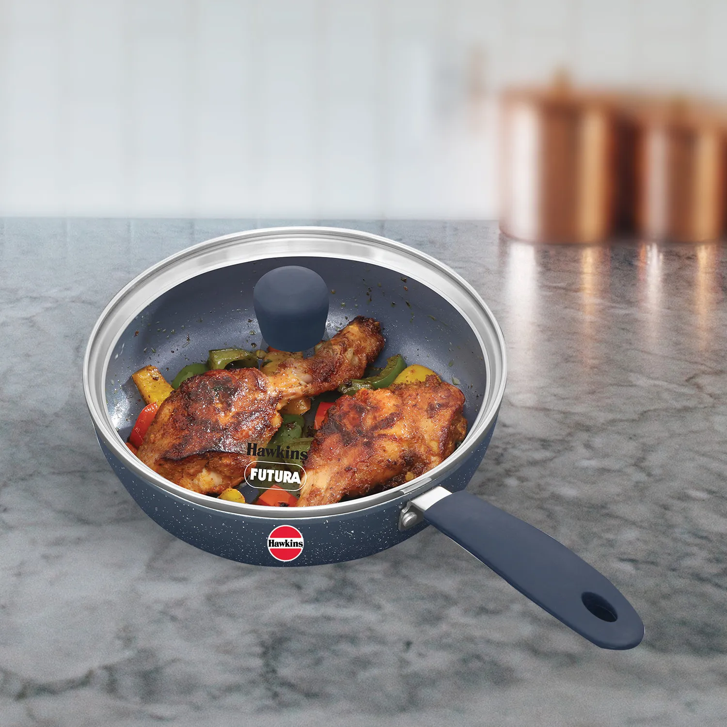 Induction Compatible Ceramic Nonstick Frying Pan 19 cm with Glass Lid (ICF19G)