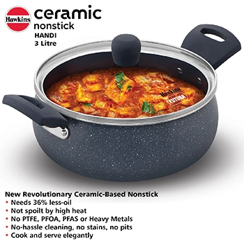 Induction Compatible Ceramic Nonstick Handi 3 Litre with Glass Lid (ICH30G) - Image 3