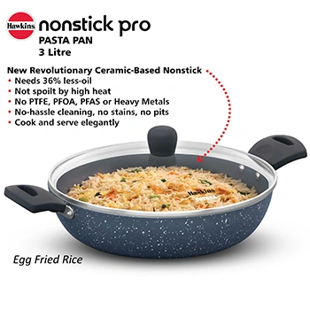 Induction Compatible Ceramic Nonstick Pasta Pan 26 cm with Glass Lid (ICP26G) - Image 6
