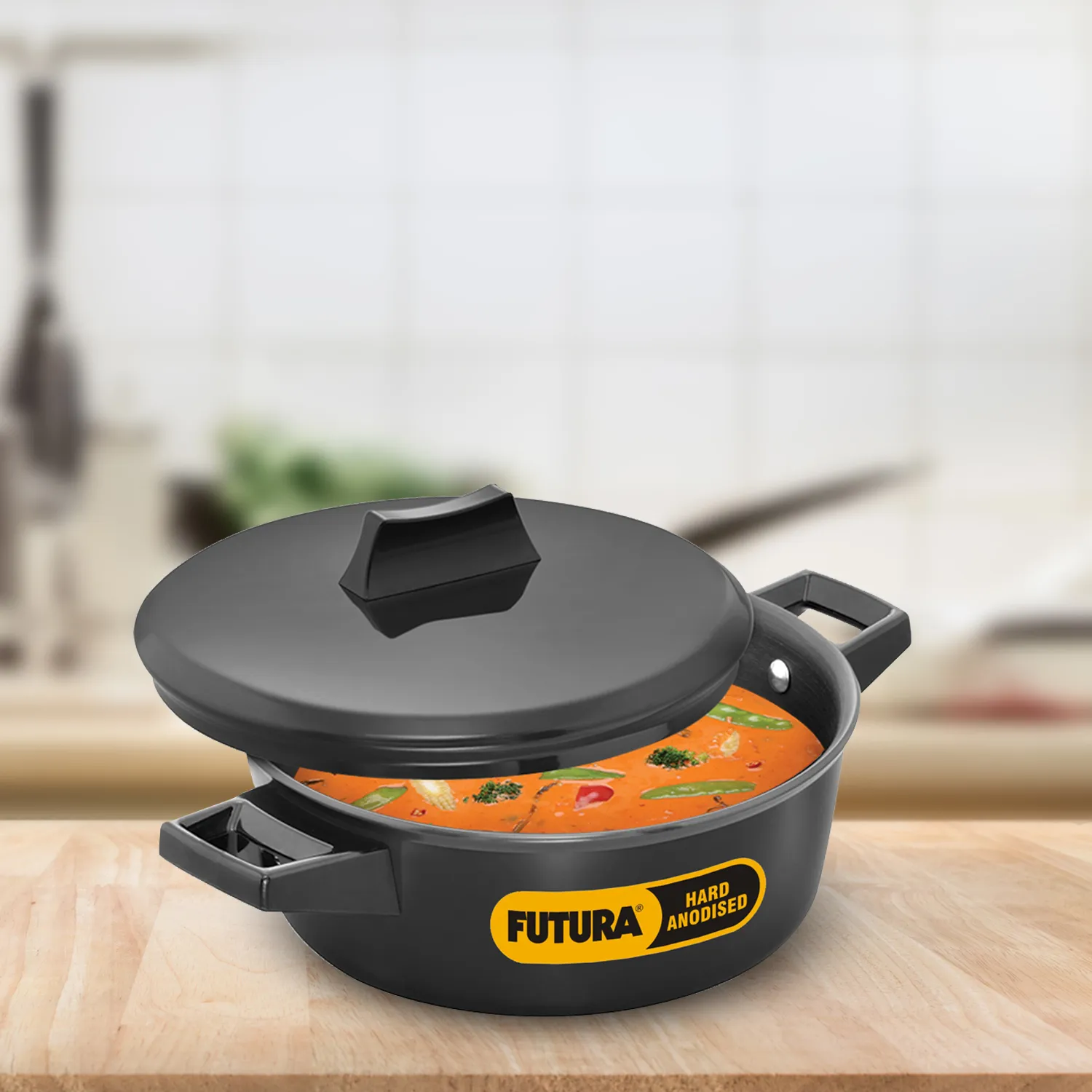 Induction Compatible Cook-n-Serve Bowl 2 Litre with Hard Anodised Lid (IACB20)