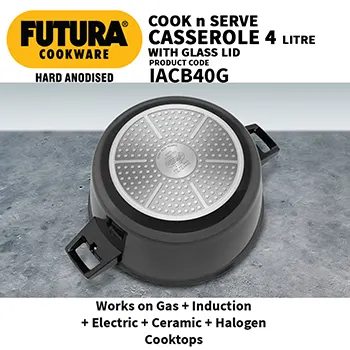 Induction Compatible Cook n Serve Casserole 4 Litre with Glass lid (IACB40G) - Image 5