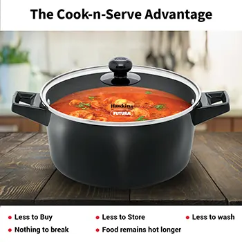 Induction Compatible Cook n Serve Casserole 4 Litre with Glass lid (IACB40G) - Image 6