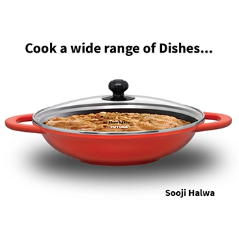 Induction Compatible Die Cast Shallow Kadhai 3 Litre with Glass lid (IDCSK3G) - Image 5