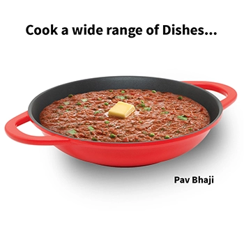 Induction Compatible Die Cast Shallow Kadhai 3 Litre with Glass lid (IDCSK3G) - Image 6