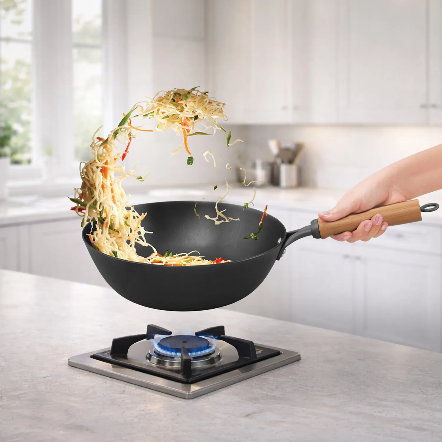 Induction Compatible Futura Ironman Slim Cast Iron Kadhai 4.75 Litre Stir-Fry Wok (IMW475)