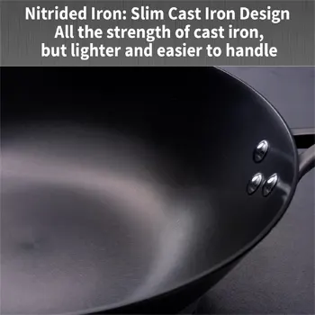 Induction Compatible Futura Ironman Slim Cast Iron Kadhai 4.75 Litre Stir-Fry Wok (IMW475) - Image 2