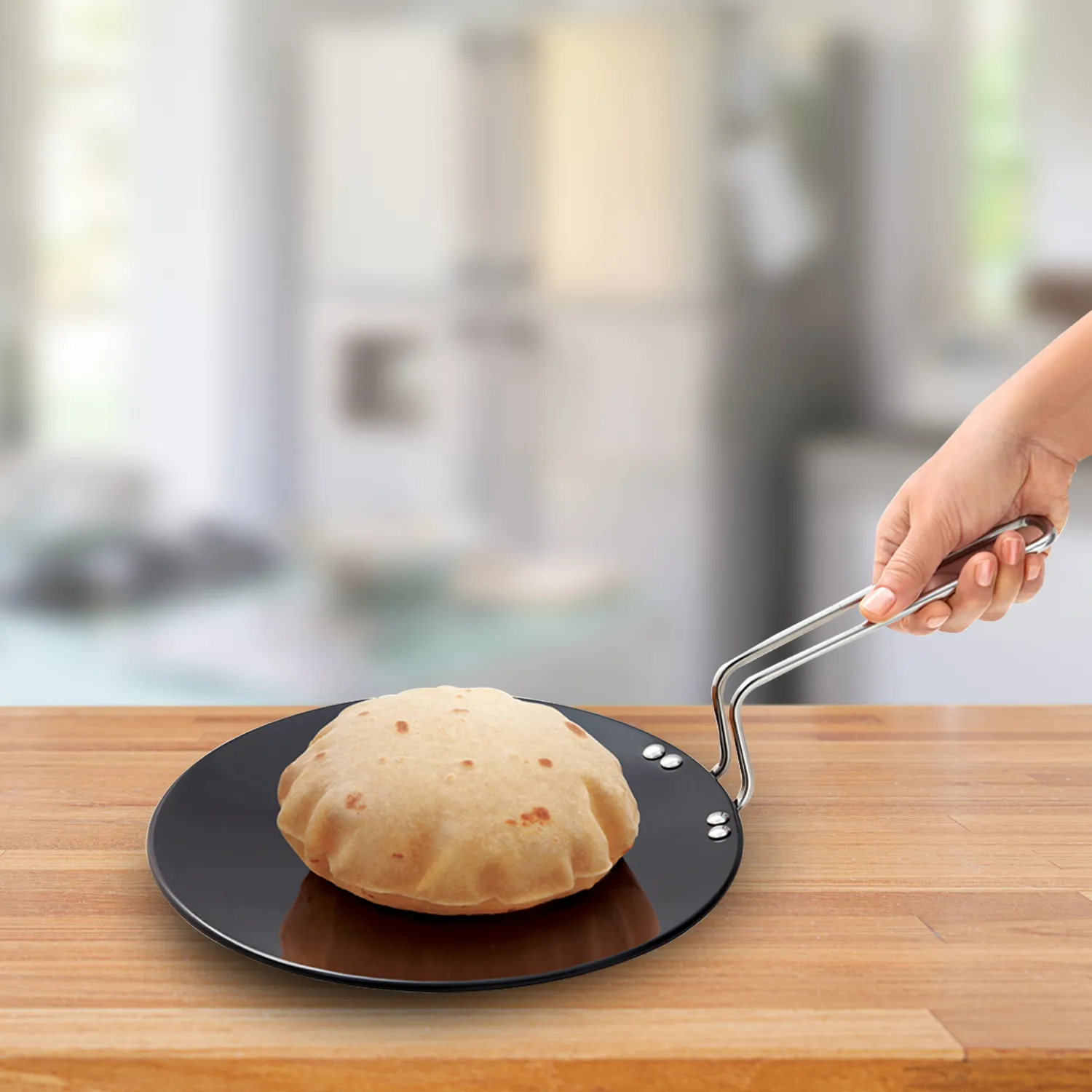 Induction Compatible Hard Anodised Roti Tava 24 cm (4.88 mm Thick) (IART24)